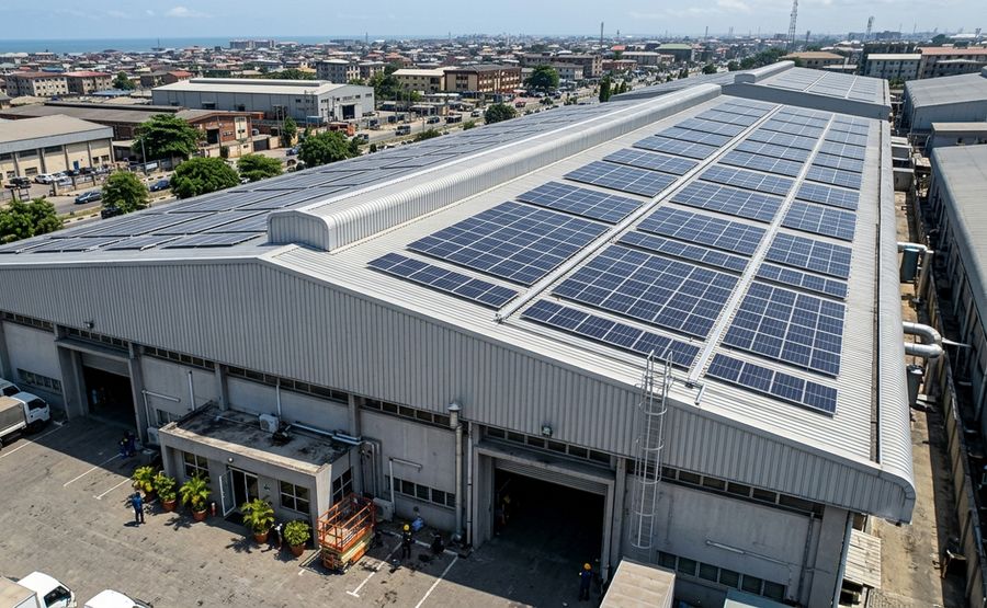 Cold storage facility protected by battery-backed solar power